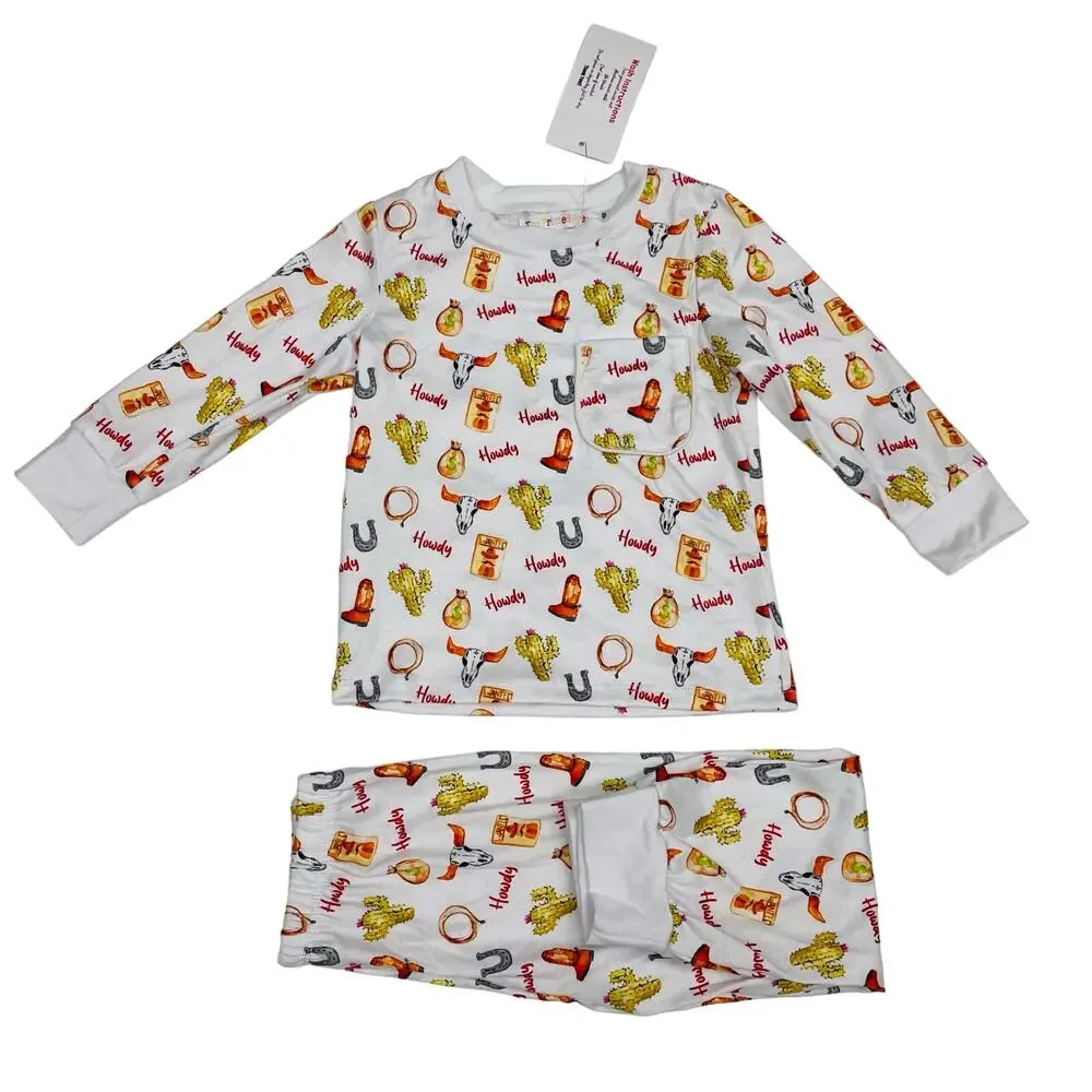 NWT The Printed Press Size 8-9 Howdy PJs